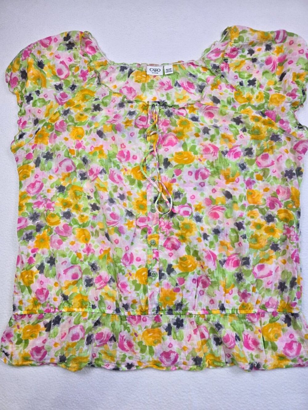 Cato Woman Floral Blouse Size 22/24W 100% Cotton